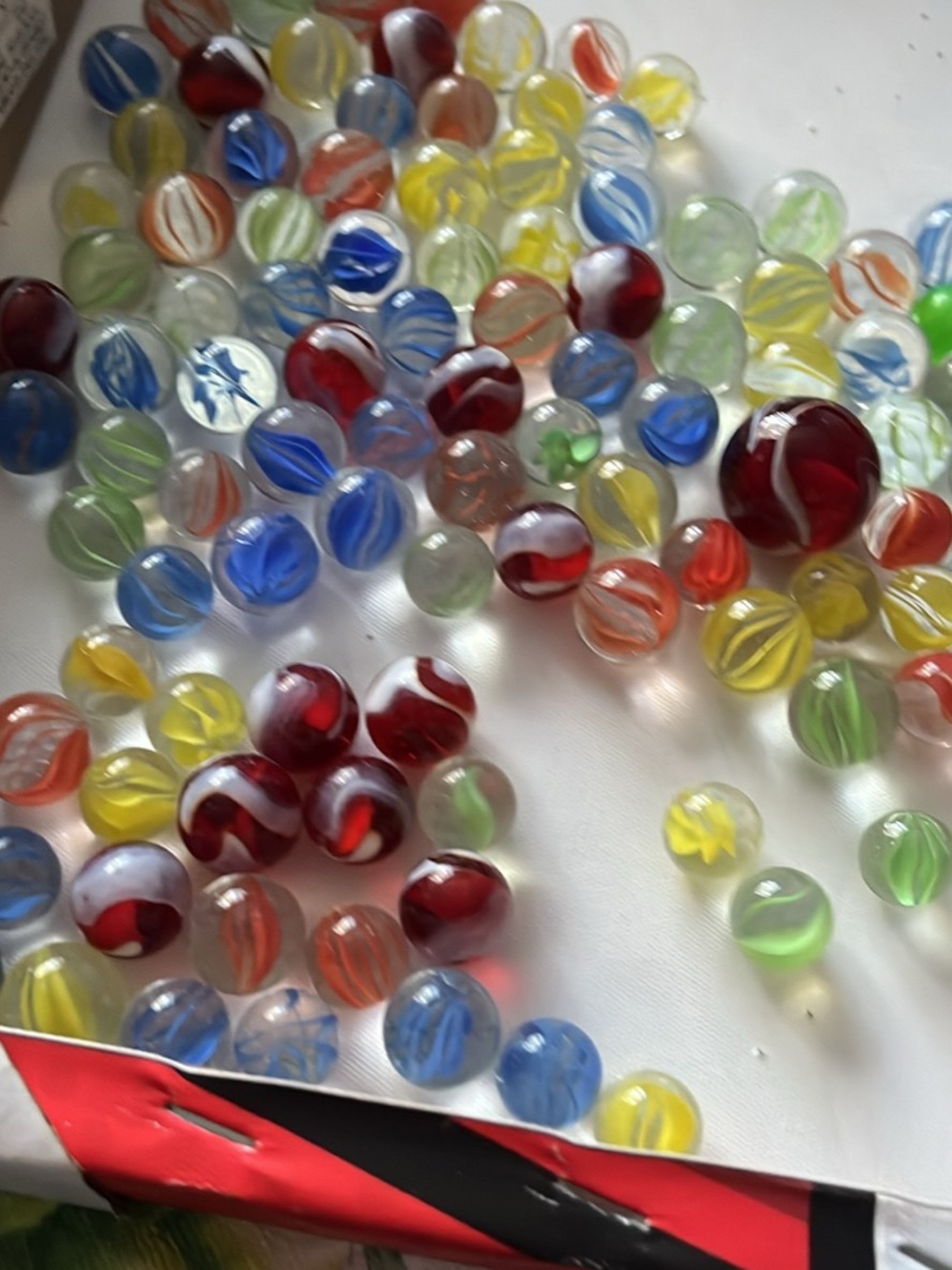 Glass Marble Play Set - Multi Color Decorative Marbles for Kids